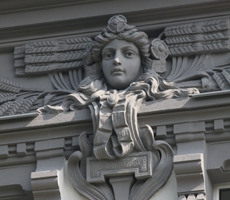Fassade mit Stuckelementen in Zittau
